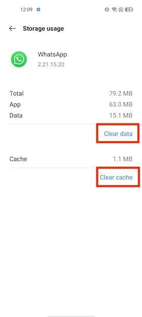 Clear cache and data