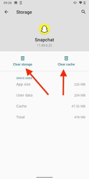 Clear cache and reset the application