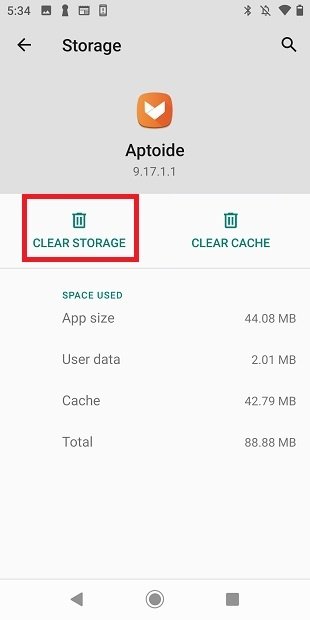 Clear the data of an app