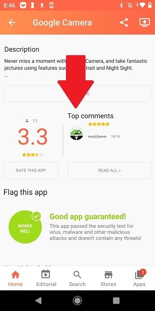 Comments and reviews about an app