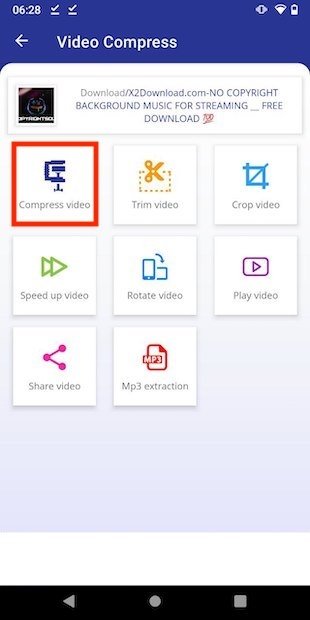 Comprimir vídeo con la aplicación