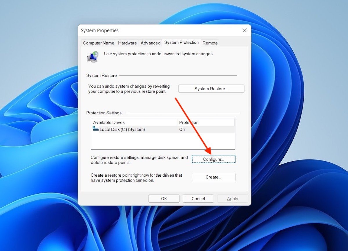 Configuration to delete restore points