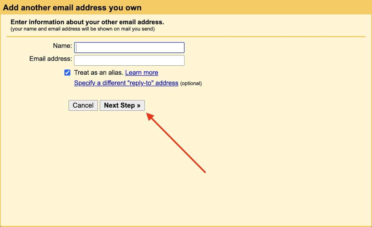 Configure sending in Gmail from another account