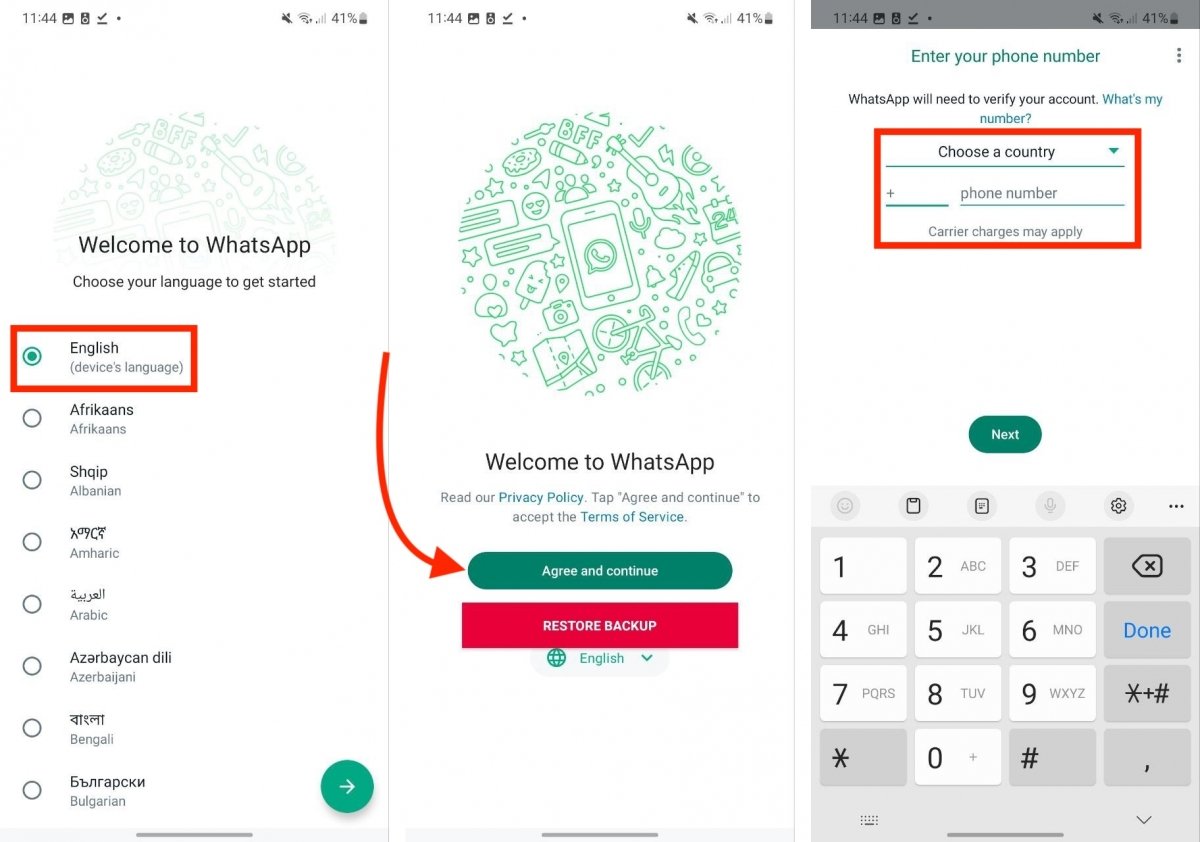 Configurar uma conta no WhatsApp Plus