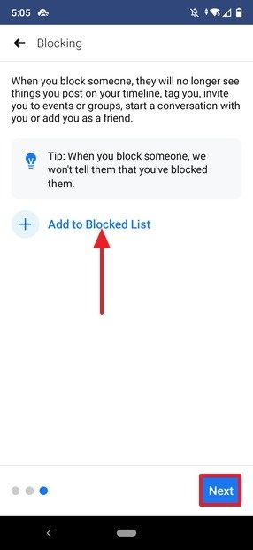 Configuración de la lista de bloqueo