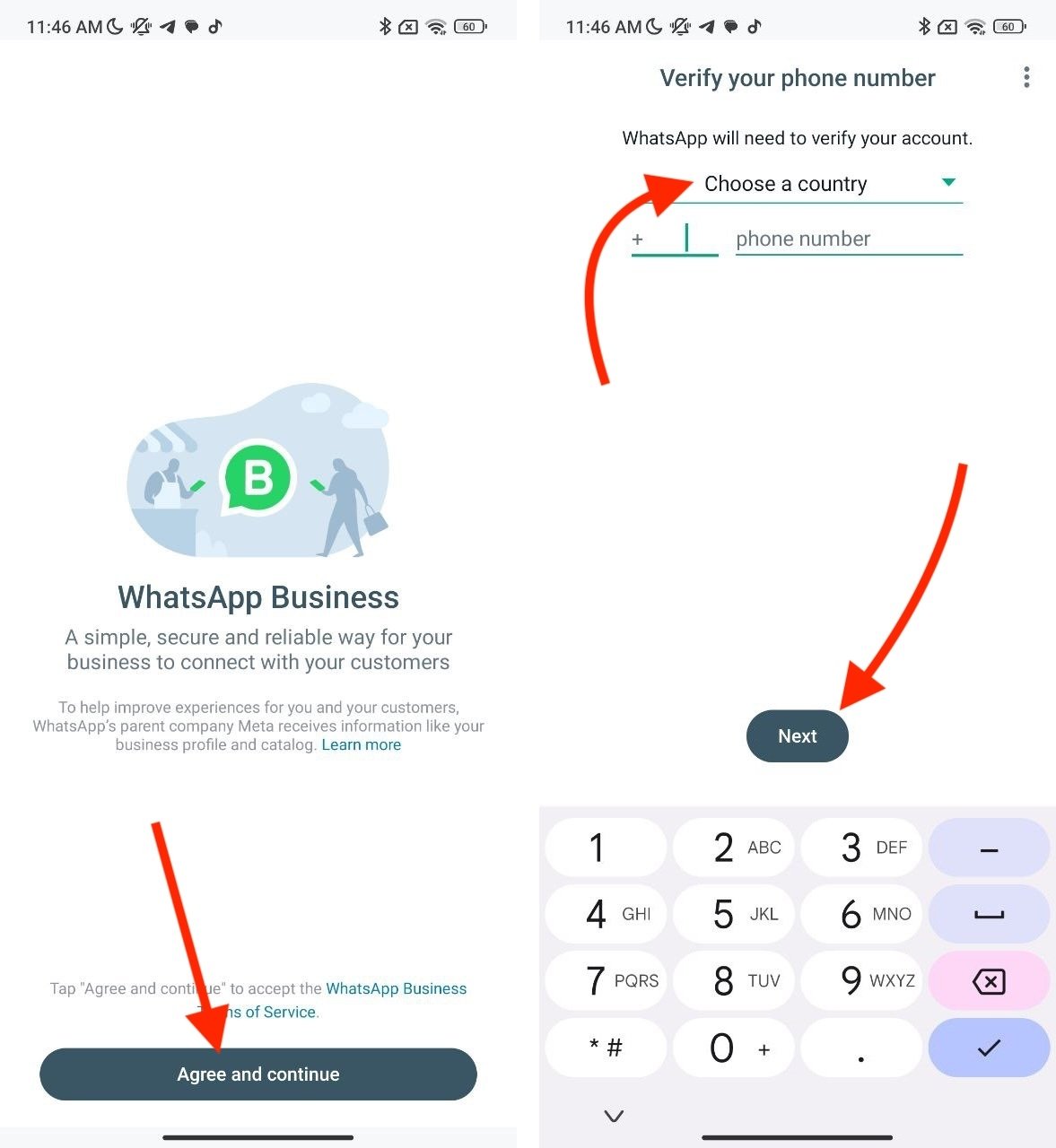 La configurazione di WhatsApp Business è molto simile a quella della versione normale dell'app