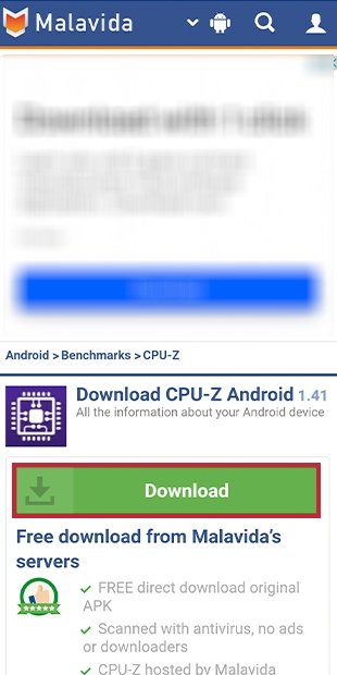 Confirm the download of CPU Z