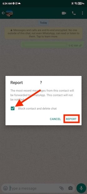 Confirm the report to moderators