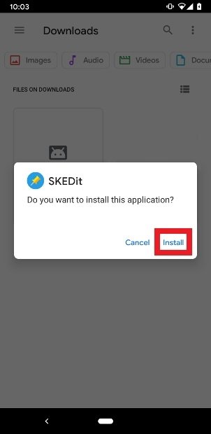 Confirma que quieres instalar la app