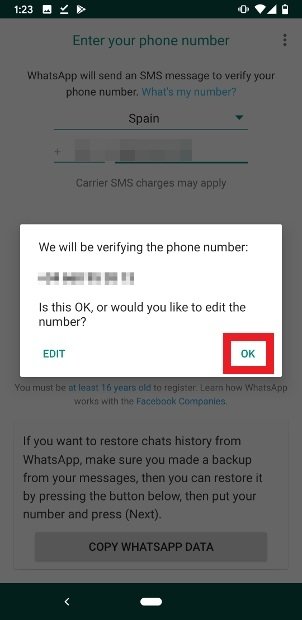 Confirm your phone number
