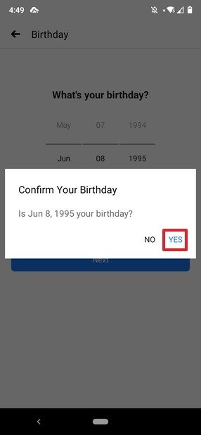 Confirmation of the date of birth