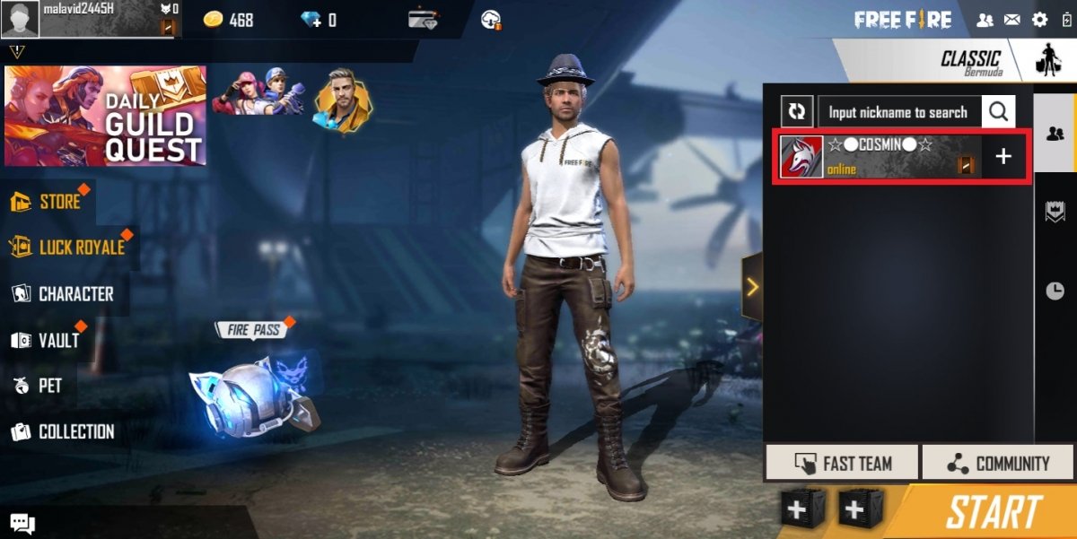 Não consigo ver meus amigos online – Free Fire Suporte