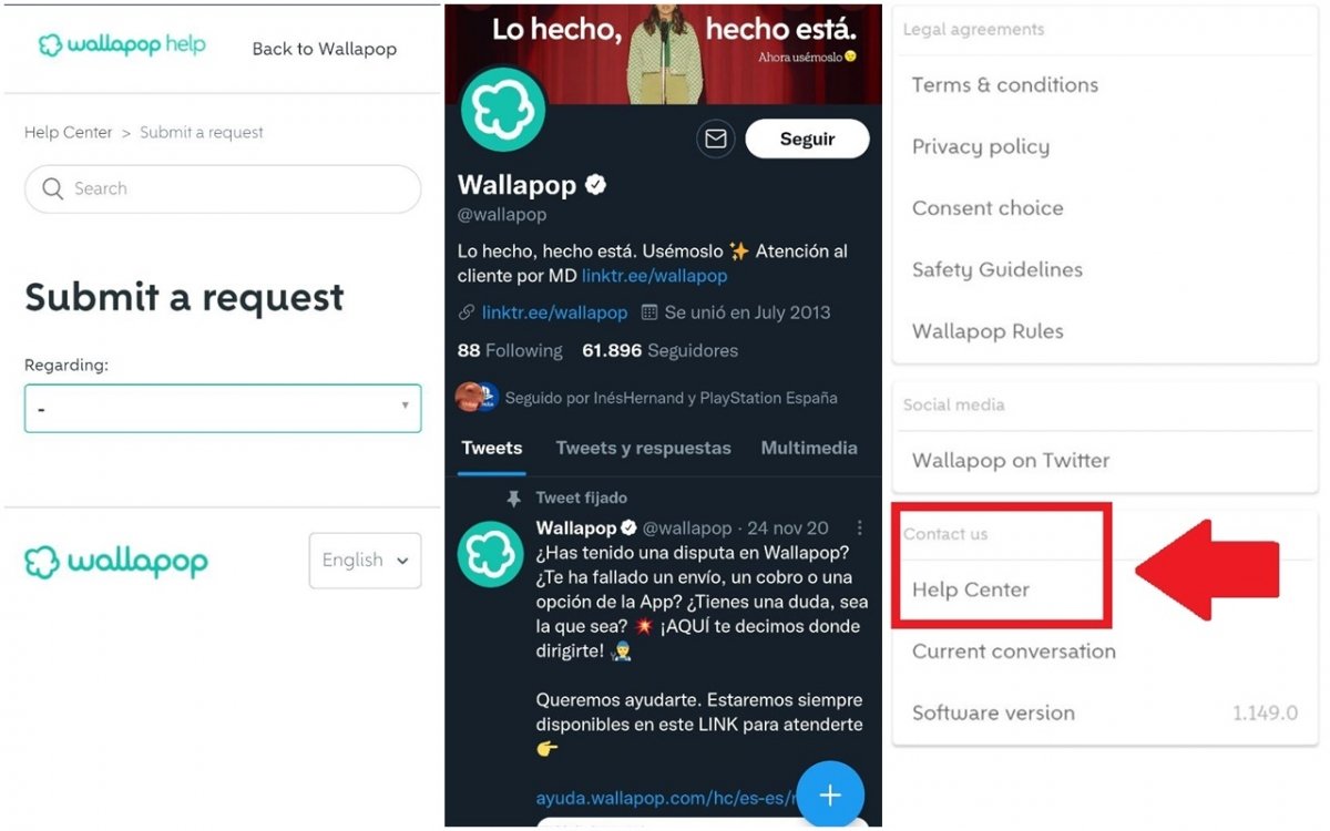 Entre em contato com o Suporte ao Cliente do Wallapop através de vários formas