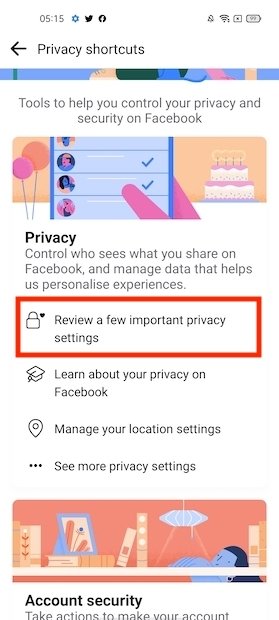 Control important privacy aspects