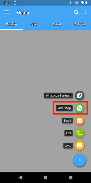 Criar uma nova mensagem agendada do WhatsApp