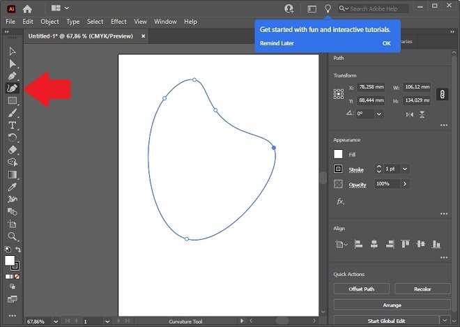 Crear trazado con líneas curvas