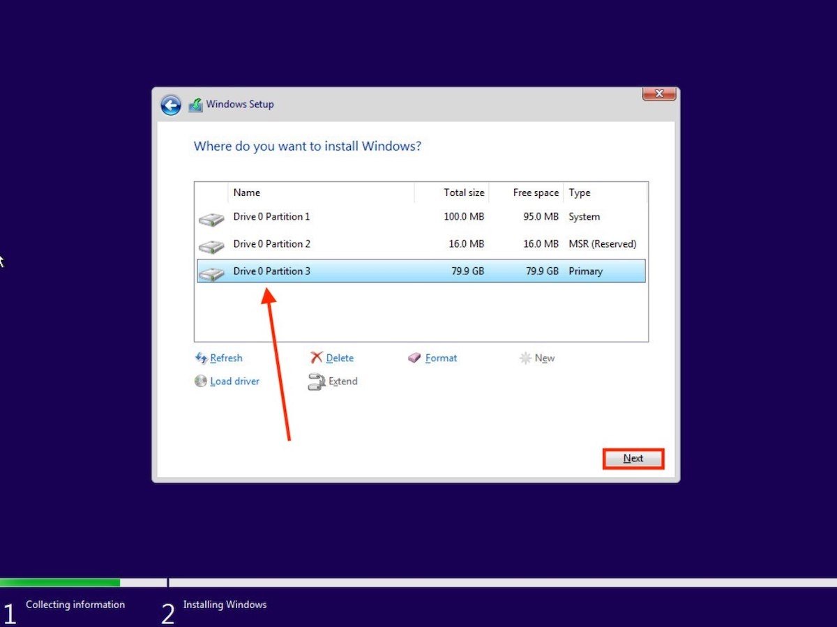 Create partitions