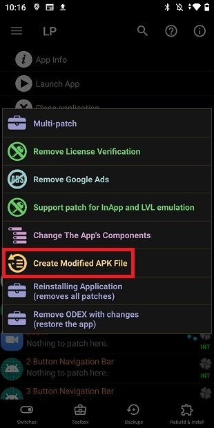 Create the modified APK