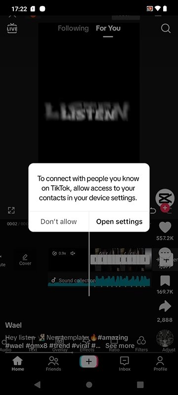 Решите, хотите ли вы, чтобы TikTok помог вам найти ваши контакты