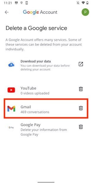 Borrar Gmail