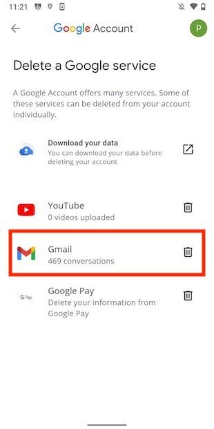 Delete Gmail