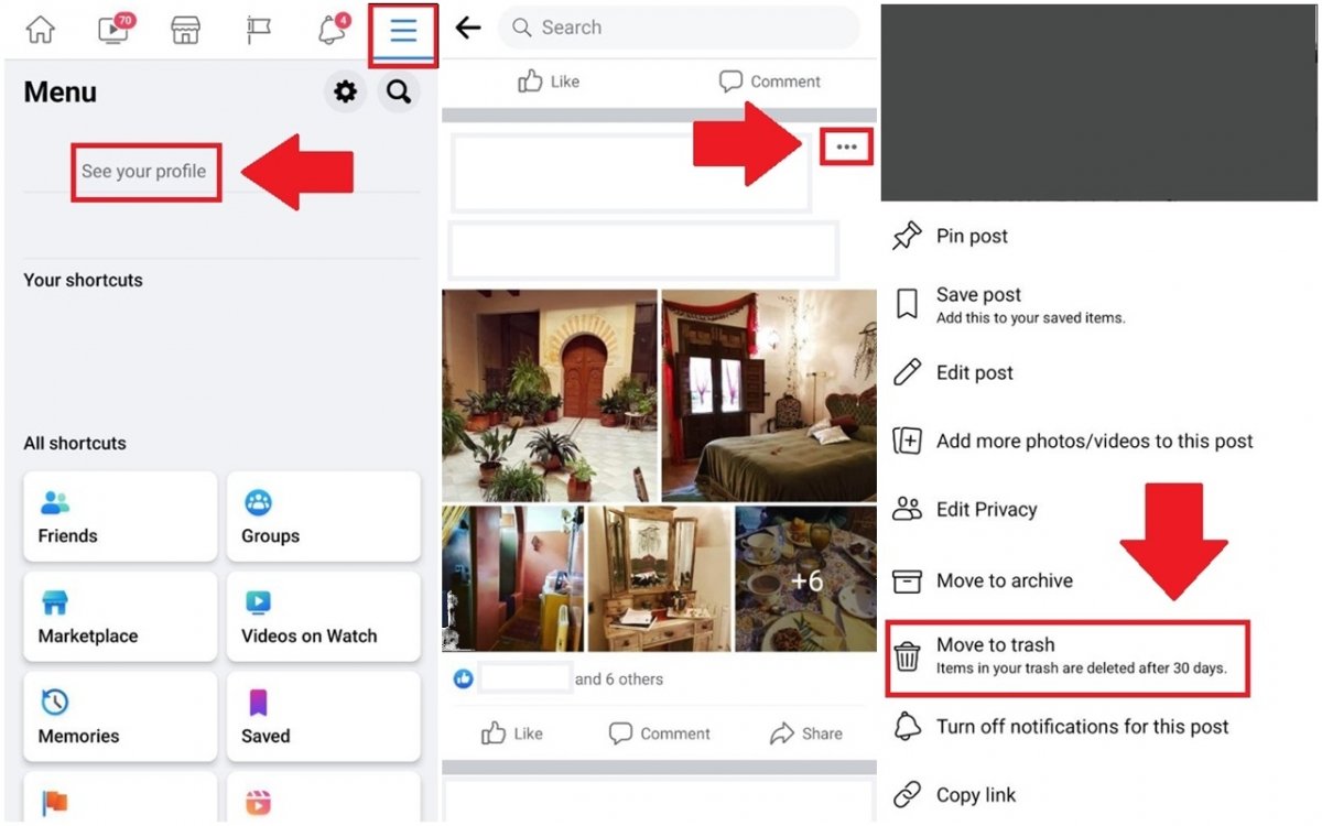 Delete manually a specific post from your Facebook profile