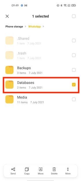 Delete the folder from the database