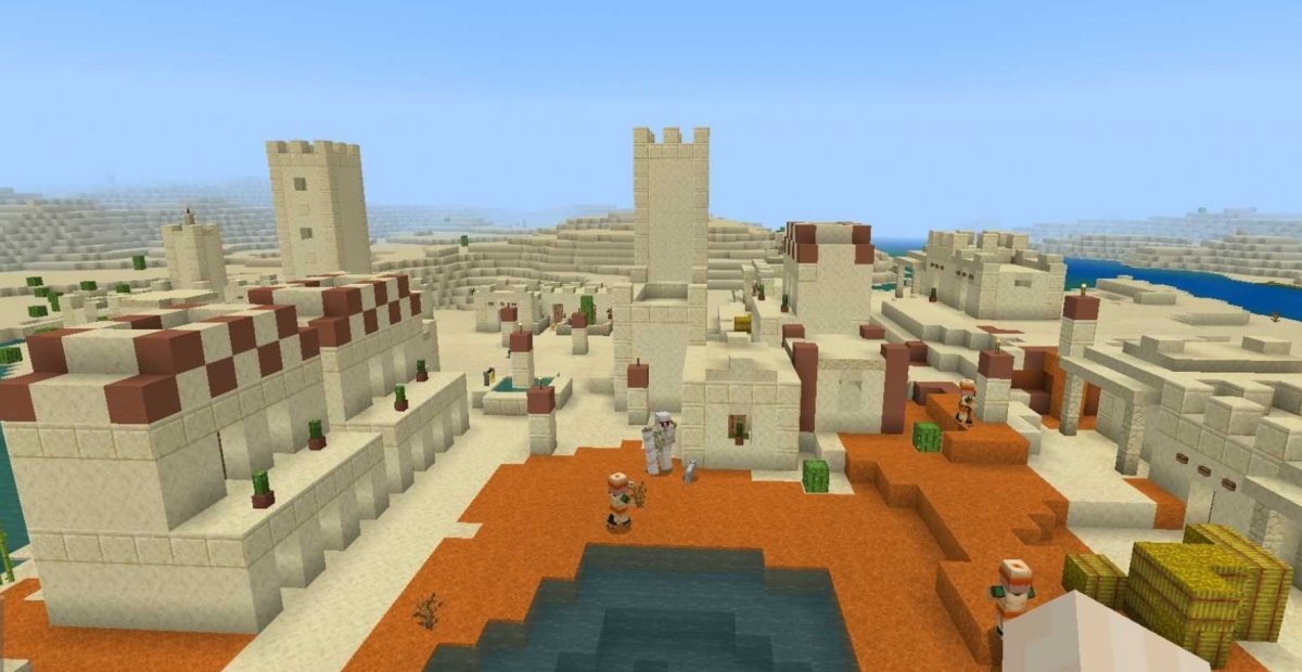 Poblado en el desierto en Minecraft