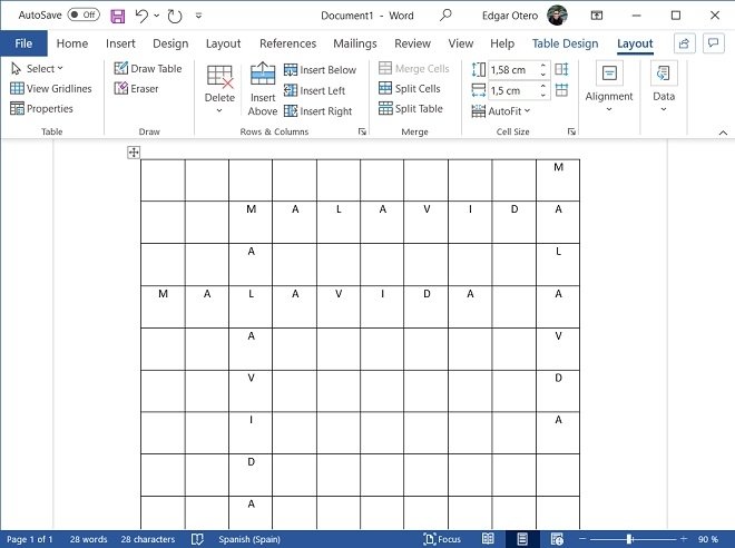 Designing the crossword