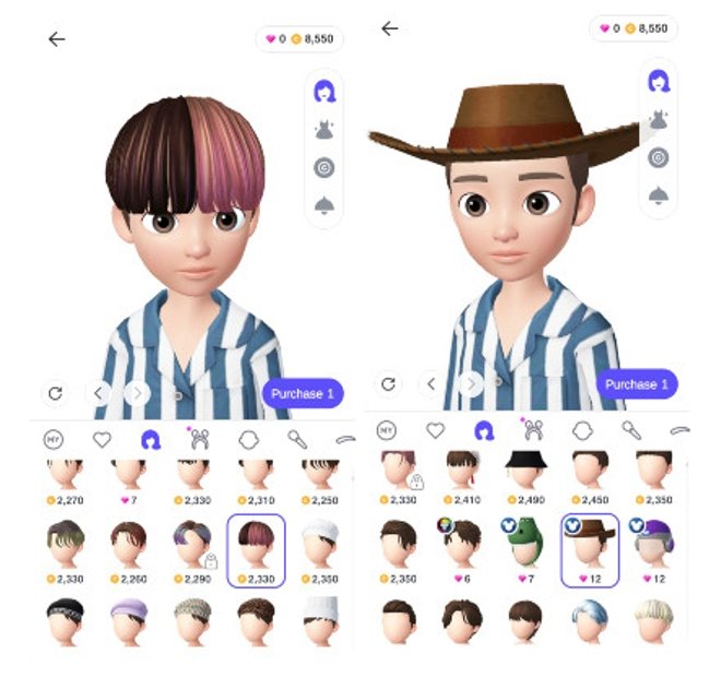 Different options for your avatar