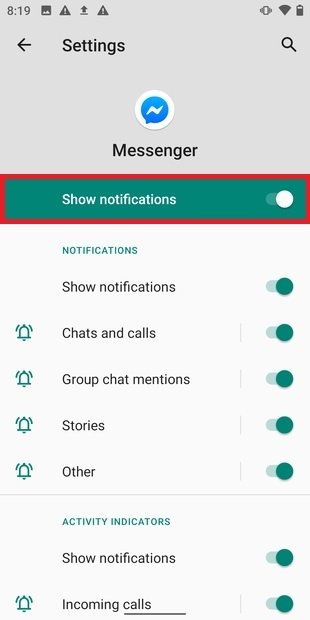 Désactiver définitivement les notifications