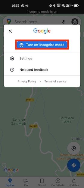 Disable the incognito mode