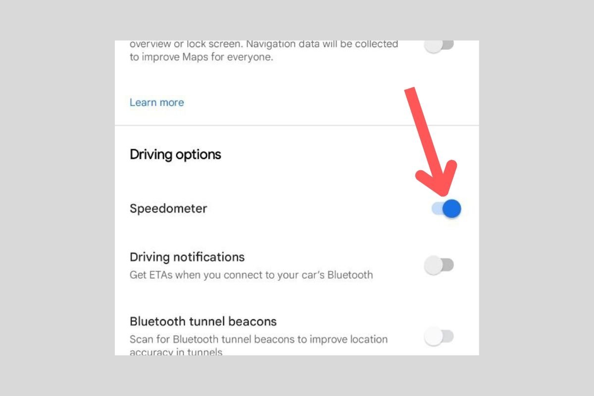 Disabling Google Maps's speedometer is quite simple