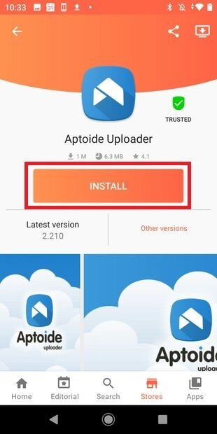 Download and install Aptoide Uploader