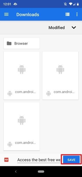 Pasta de Downloads no explorador de arquivos do Android