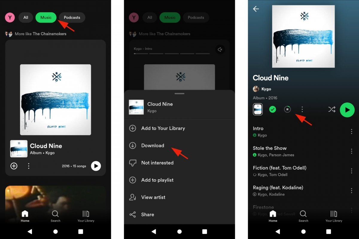 Scaricare musica offline in Spotify