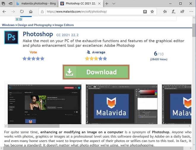 Download Photoshop from Malavida