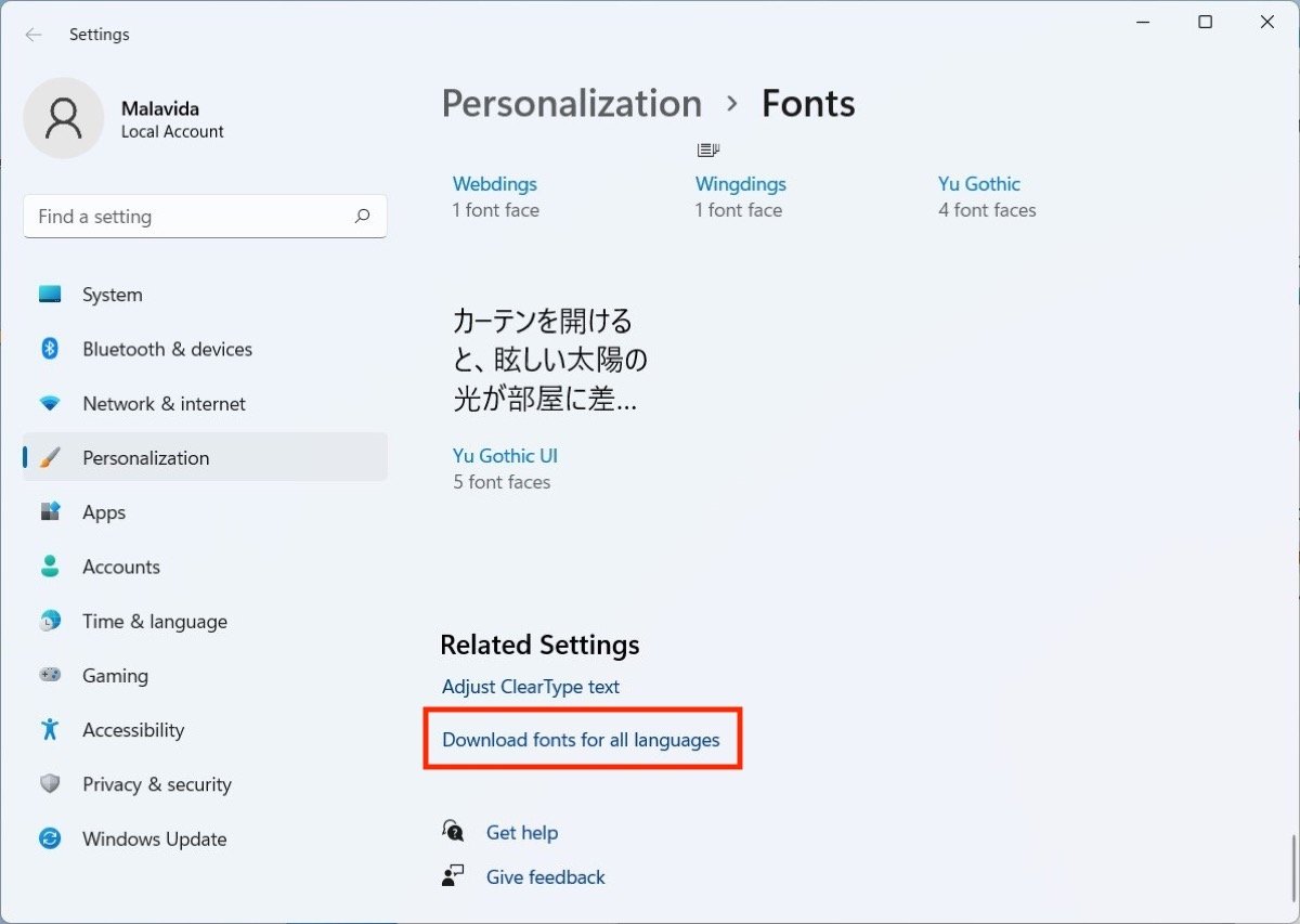 Download the fonts for all languages
