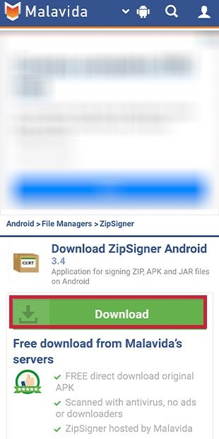 Descargar la aplicación ZipSigner