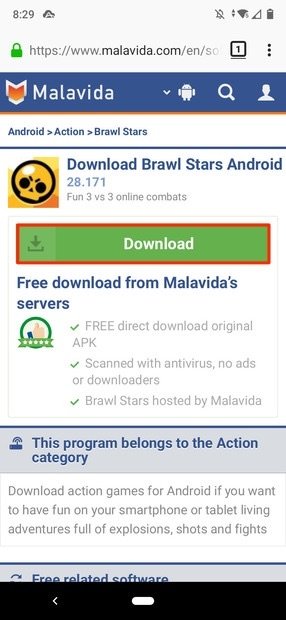 Downloading Brawl Stars from Malavida