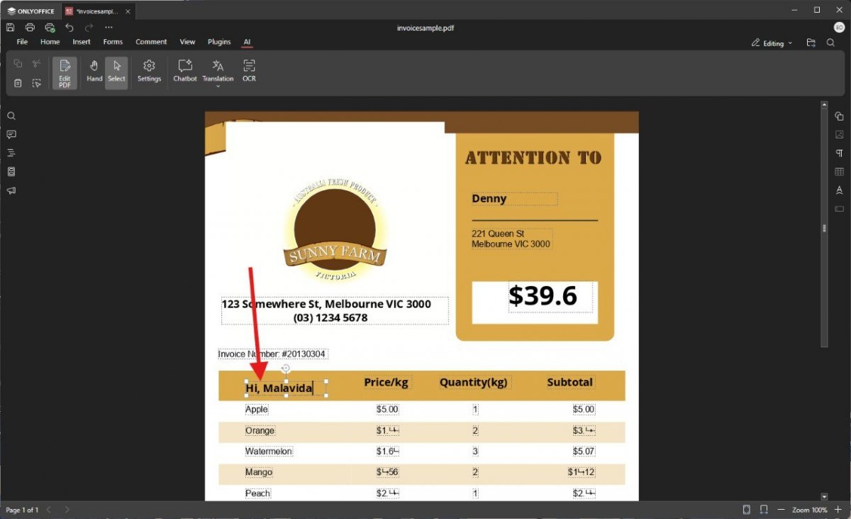 Edite texto n?o editável em um PDF com OnlyOffice