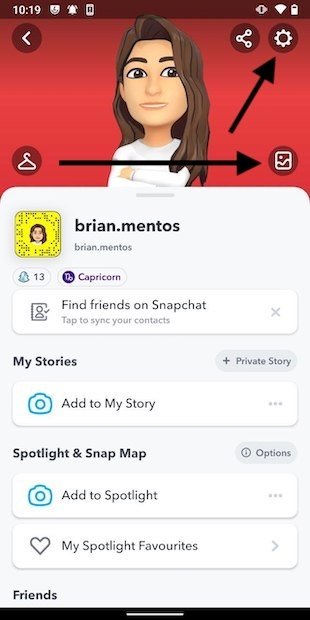 Edición del emoji y acceso a los ajustes de la aplicación