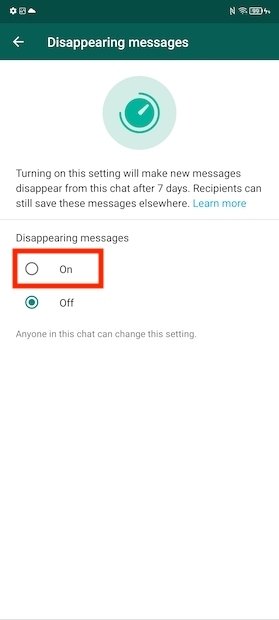 Enable disappearing messages