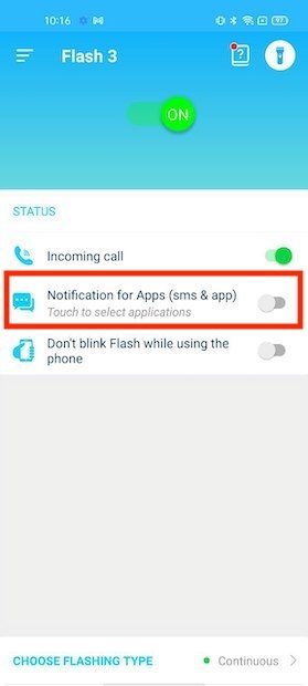 Activer la notification dans les applications