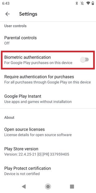 Ativar autenticação biométrica