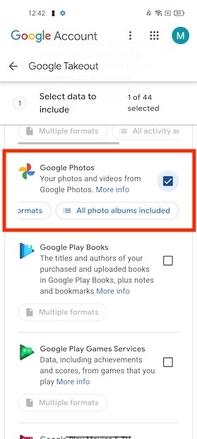 Активировать загрузку фотографий в Google Фото