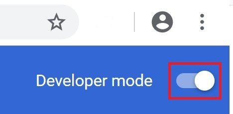 Enabling the developer mode in Chrome