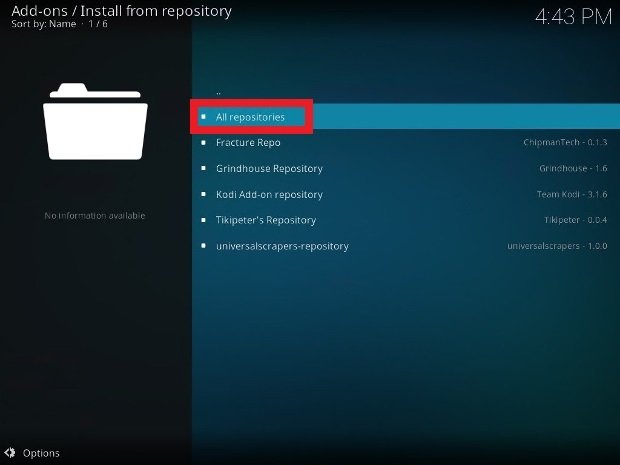 Enter All repositories