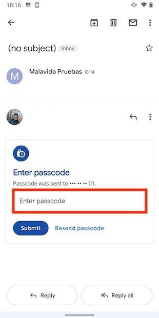 Enter the passcode received by SMS
