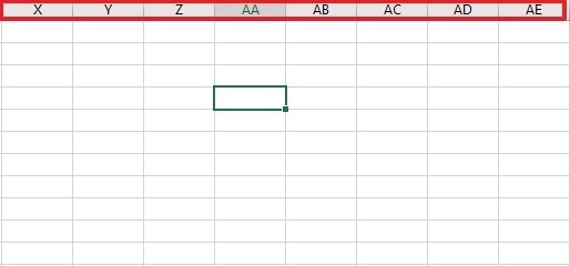 Excel identifiers beyond Z